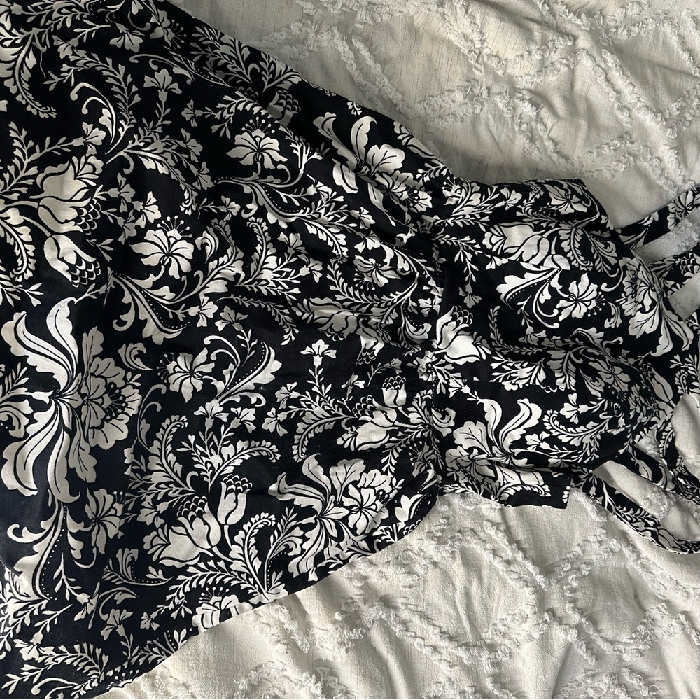 Floral Black and White Dress